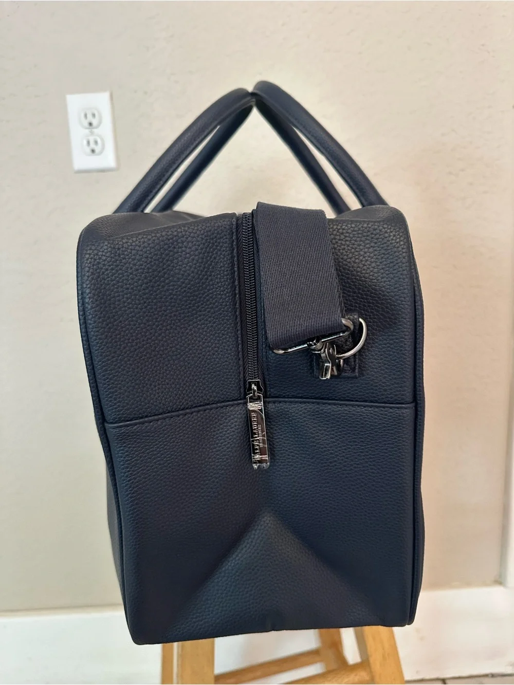 Ralph Lauren Navy Pebbled Leather Duffel
